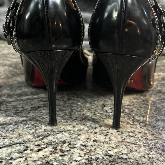 Caesar Paciotti Black Leather Heels. Iconic Dagger Emblem. Size 37 - Picture 11 of 13